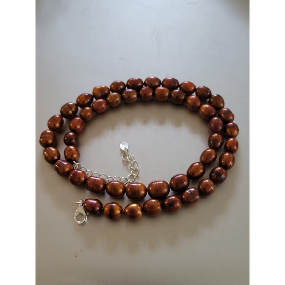 Sterling Silver Honora Brown Pearl Necklace - Picture 7 of 7